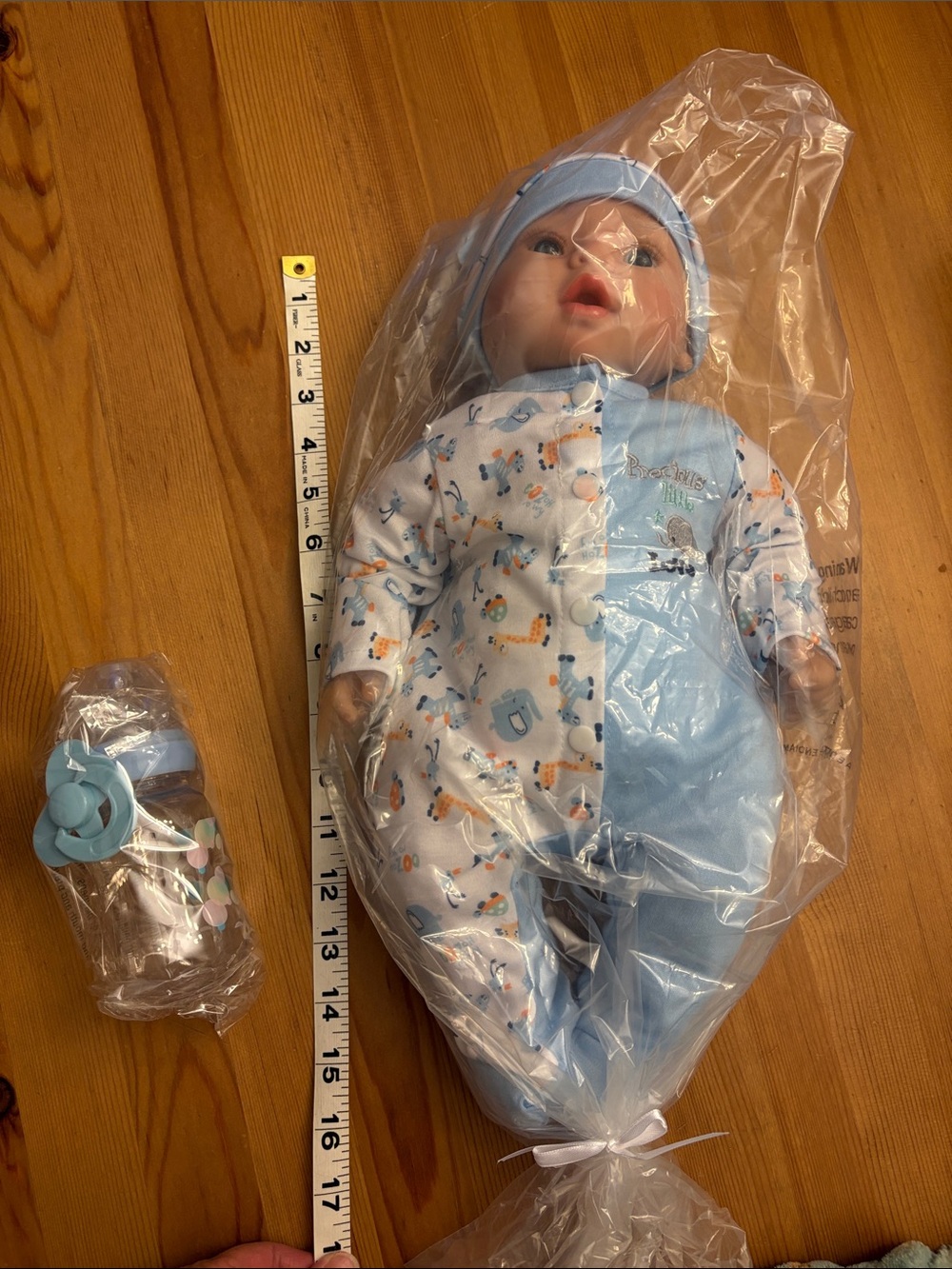 New Baby boy  Doll with Bottle and Pacifier. Cloth body